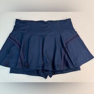 Free People Movement Pleats And Thank You Navy Blue Skort XLarge Skirt NWOT